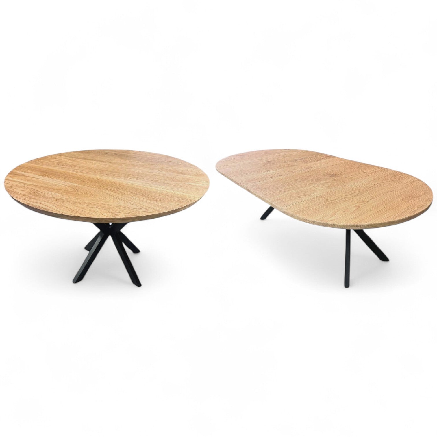 Rundt plankebord m. stjernestel + (0-4 tillægsplader)