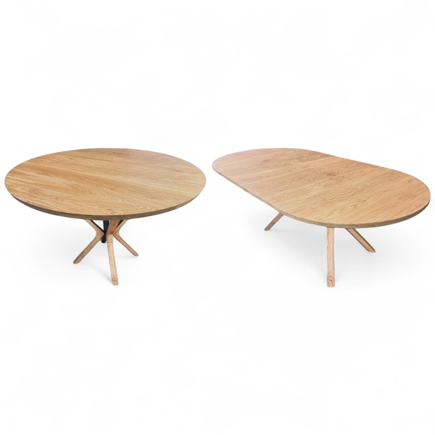 Rundt plankebord m. eg/metal stjernestel + (0-2 tillægsplader)