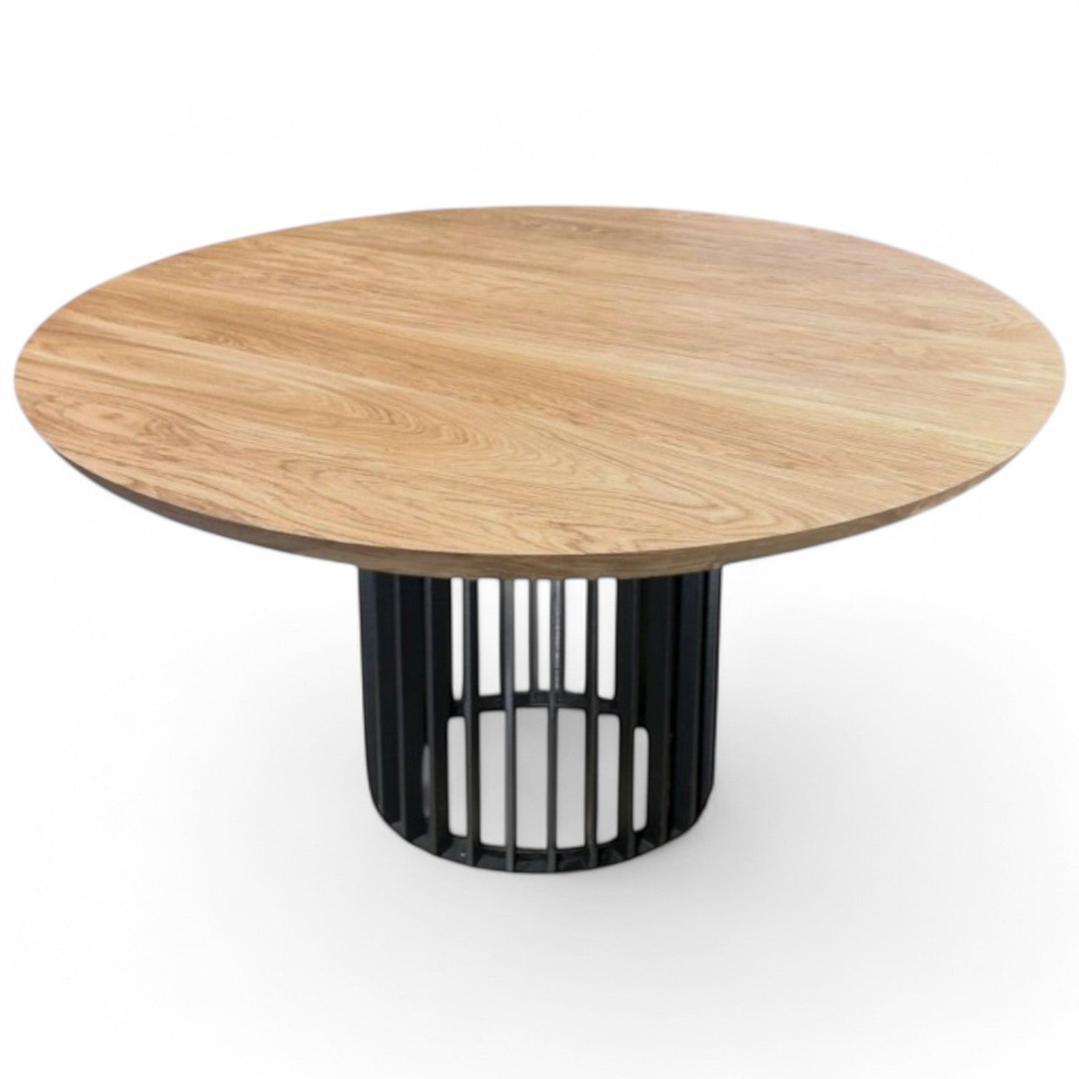 Rundt plankebord m. metal sokkelfod + (0-2 tillægsplader)