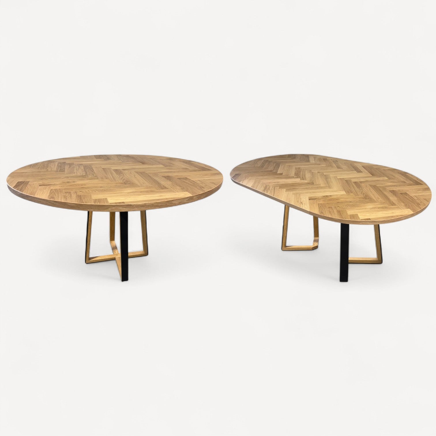 Sildebensbord m. eg/metal krydsstel + (0-2 tillægsplader)