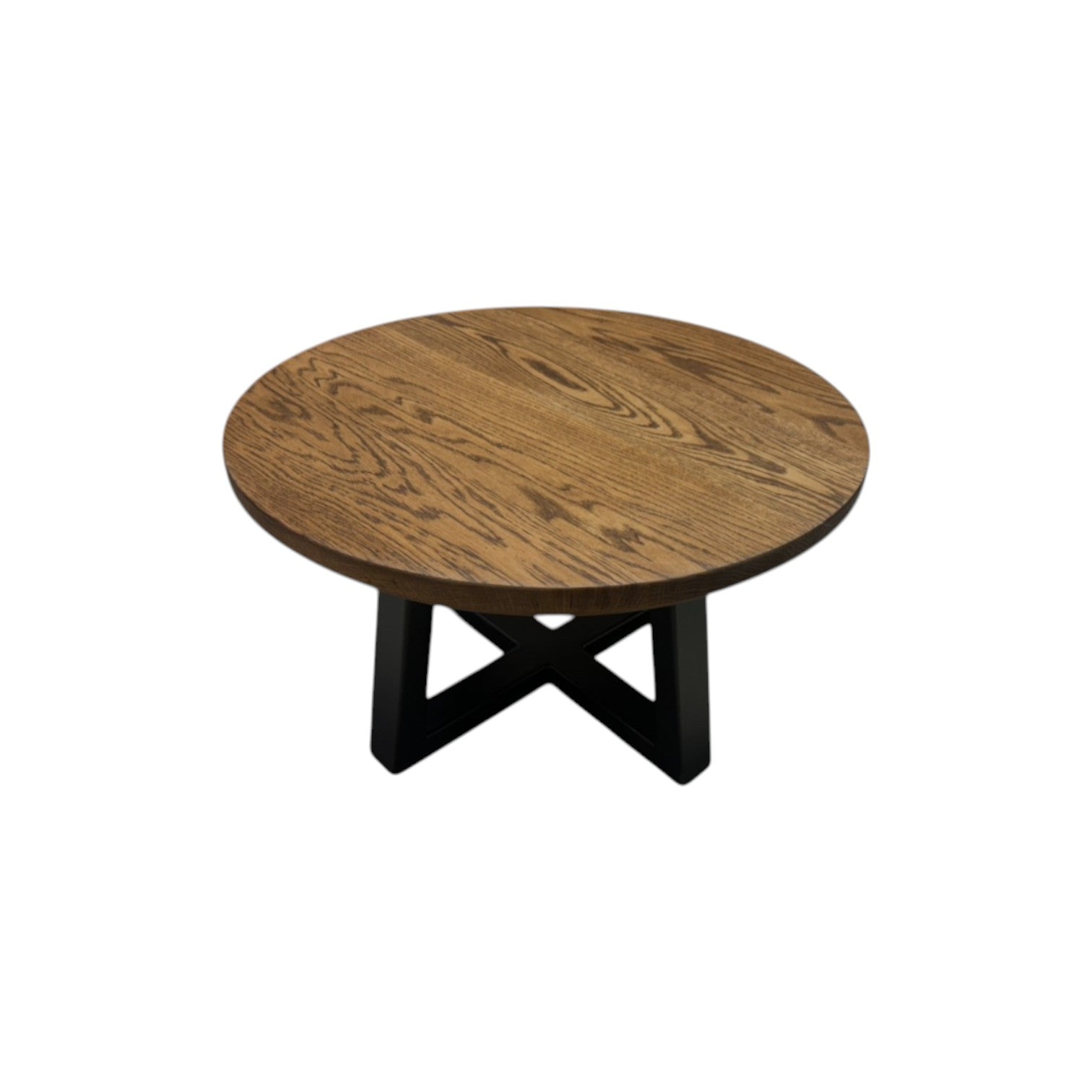 Rundt plankesofabord eg