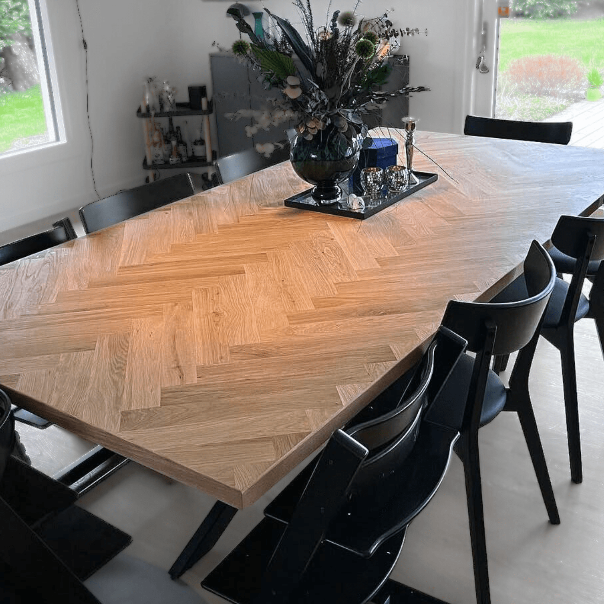 Sildebensbord m. metalbordstel + (0-2 tillægsplader)